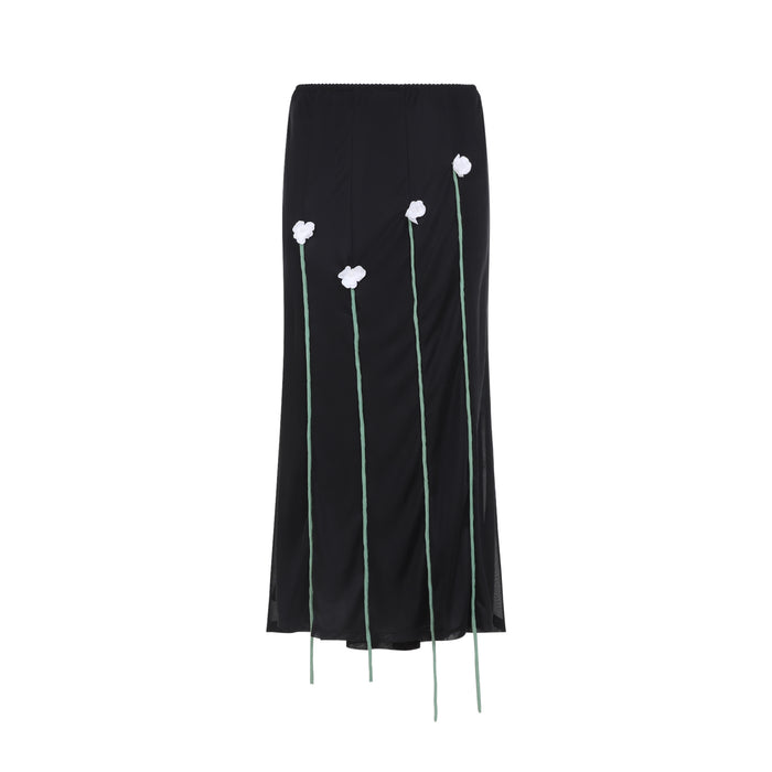 Moschino Couture Midi Skirt Flowers Details