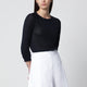 Roberto Collina Navy Blue Crewneck Sweater In Cashmere And Silk