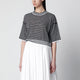 Roberto Collina Black/White Striped Cotton-Blend Sweater