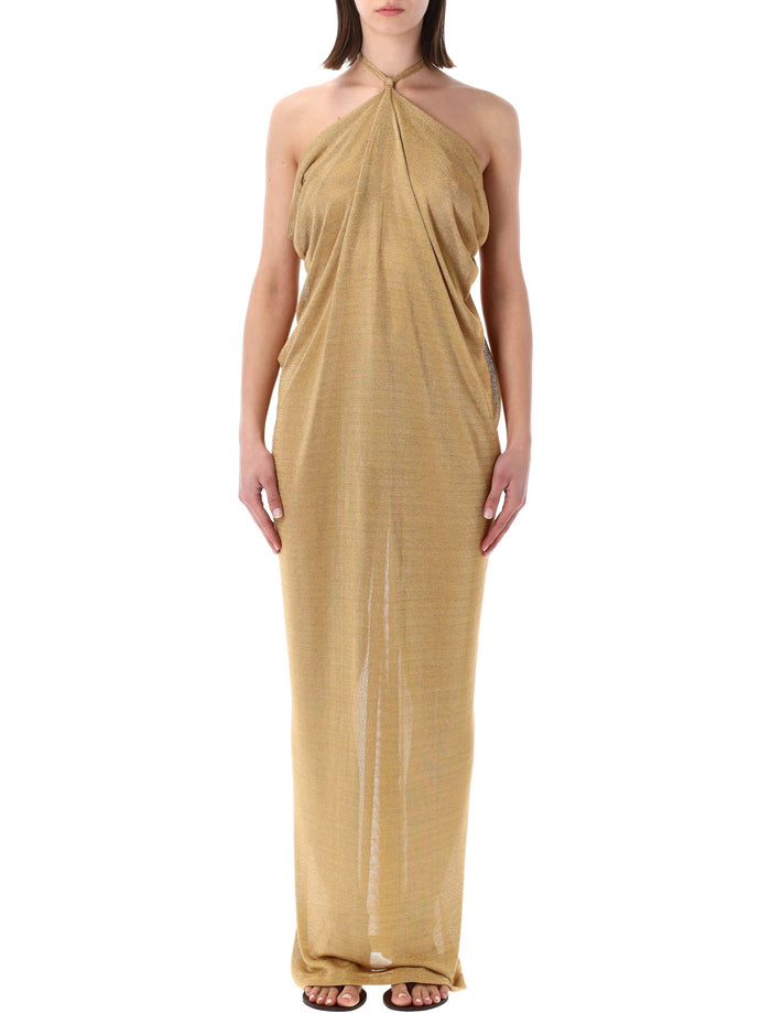Alberta Ferreti Alberta Ferretti Gold Lurex Open-Back Dress