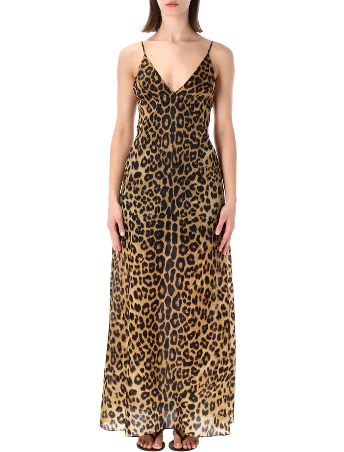 Alberta Ferreti Alberta Ferretti Leopard-Print Organza Maxi Dress