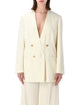 Alberta Ferreti Alberta Ferretti Double-Breasted Gold Button Blazer