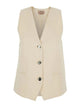 Twin-Set Beige Viscose Elastan Gilet Jacket