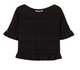 Twin-Set Black Perforated Ruffle Cotton Top