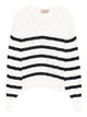 Twin-Set Night Blue White Wool Sweater