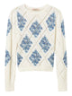 Twin-Set Twinset Diamond-Pattern Floral Sweater