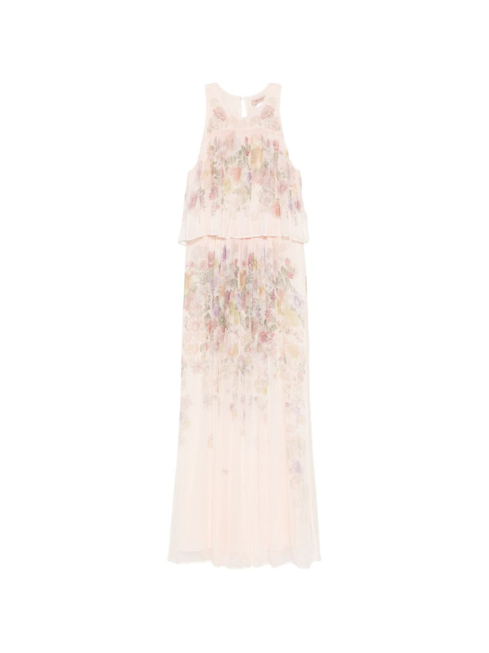 Twin-Set Tiered Floral Maxi Dress