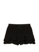 Twin-Set Black Knit Tiered Ruffle Shorts