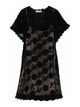 Twin-Set Black Short Lace Dress With Slip Lining