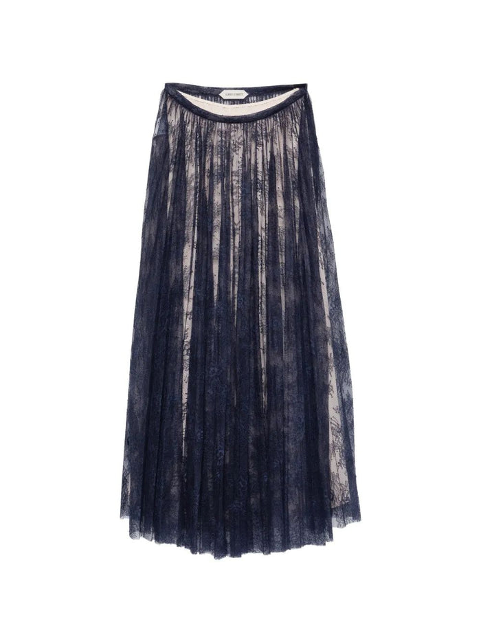 Alberta Ferreti Blue Polyamide Lace Skirt