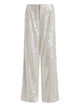 Alberta Ferreti White Sequin Embellishment Straight Leg Trousers