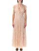Alberta Ferreti Alberta Ferretti Pleated Lace Evening Dress