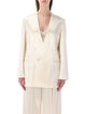 Alberta Ferreti Alberta Ferretti Double-Breasted Glossy Satin Jacket