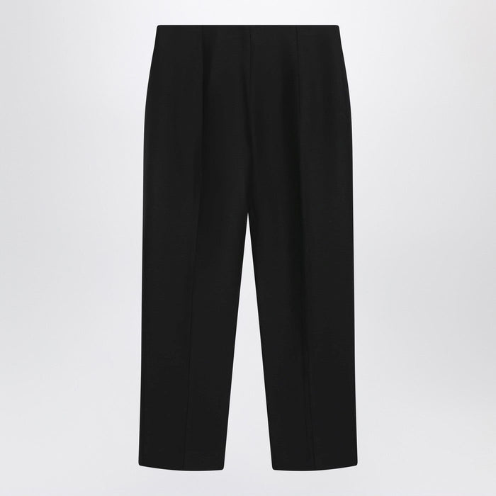 Toteme Black Wool And Silk Trousers