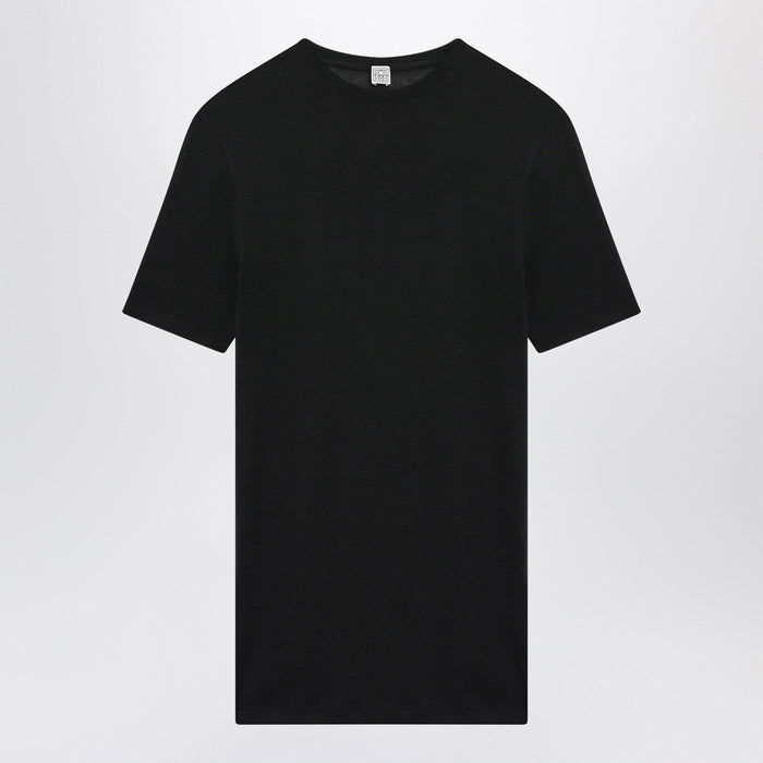 Toteme Black Viscose Jersey Tshirt