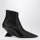 The Attico Cheope Wedgeheel Ankle Boots In Black Calfskin