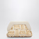 Themoirè Small Tia Clutch In Butter Color With Raffia Inserts