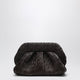 Themoirè Brown Gathered Vegan Leather Clutch