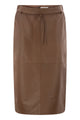 Max Mara Mxmfantino - Lamb Leather Midi Skirt With Leather Belt