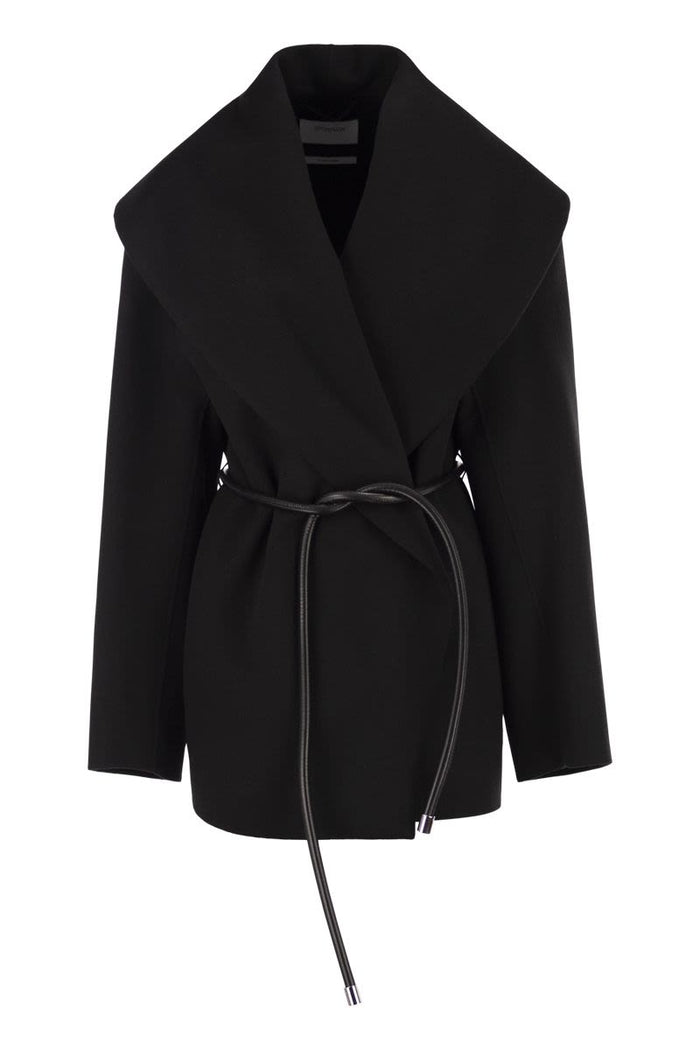 Max Mara Sportmax Spxuguale - Wrap Short Coat In Virgin Wool