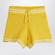 Mini Rodini Yellow Cable Knit Shorts