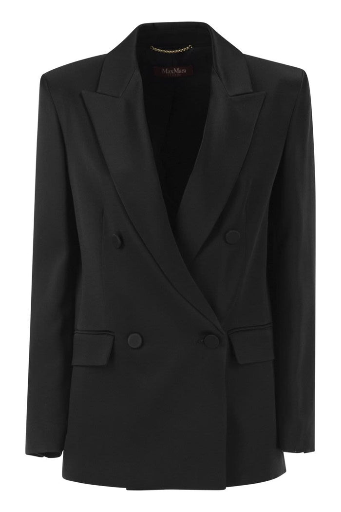 Max Mara Msearca – Double-Breasted Blazer In Fluid Satin