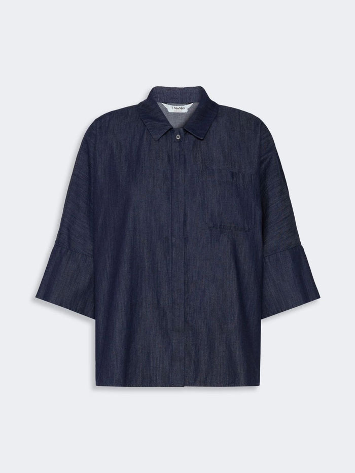 S Max Mara Stmrugiada - Lightweight Denim Shirt With Short Sleeves