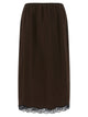 Twin Set Satin Froissé And Lace Skirt