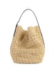 Toteme Tote Bag With Belt Details In Raffia, Natural