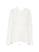 Toteme Overlapcollar Blouse In Viscose And Wool, White