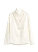 Toteme White Draped Blouse In Viscoselinen With Waterfall Neck