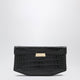 Toteme Clip Crocembossed Leather Shoulder Bag In Black