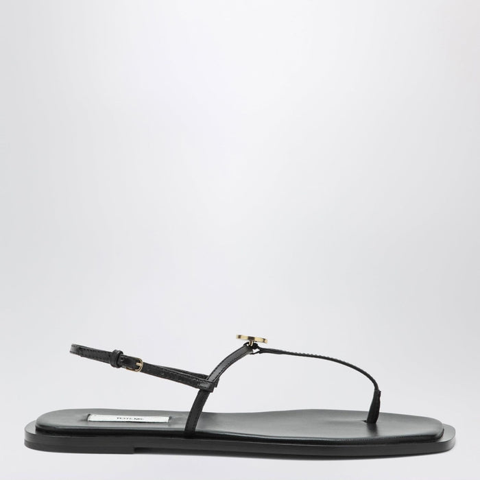 Toteme Black Nappa Tstrap Sandals