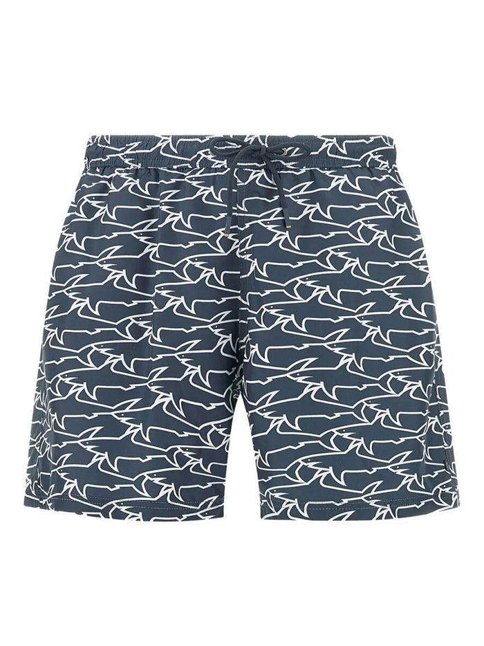 Paul & Shark Swimwear Portofino With Iconic Sharks Waves Print