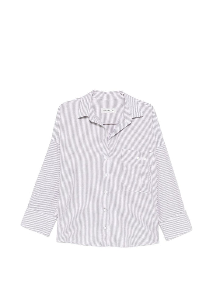 White Sand Striped Cotton Shirt