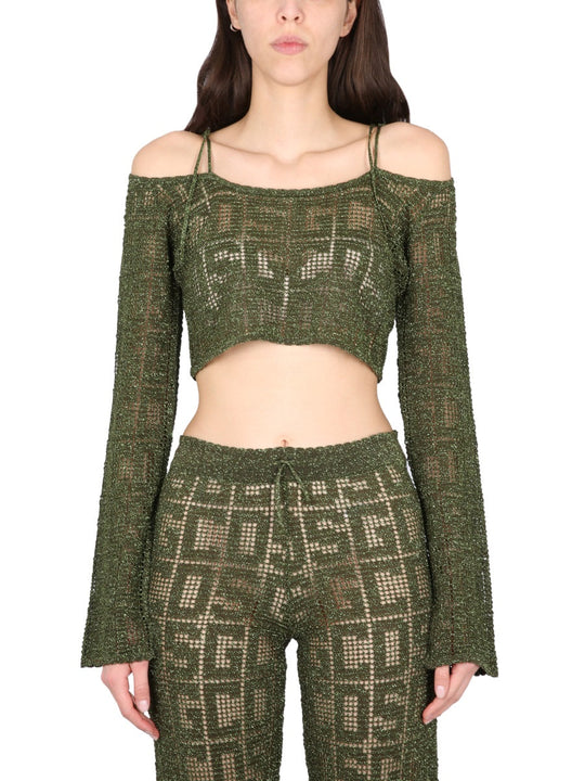 Gcds Monogram Macrame Top