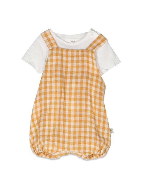 Teddy & Minou Checkered Romper With T-Shirt