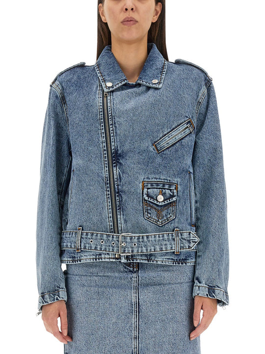 Moschino Jeans Biker Peace Symbol