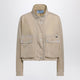 Prada Short Renylon Raincoat In Camel