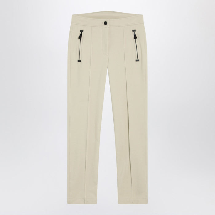 Moncler Grenoble Ivory Slim Trousers In Gore-Tex