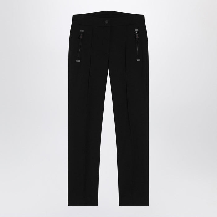 Moncler Grenoble Black Slim Trousers In Gore-Tex