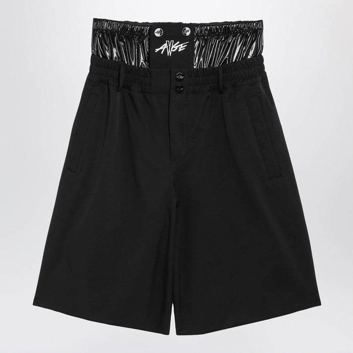 Moncler X A$Ap Rocky Black Nylon Blend Bermuda Shorts