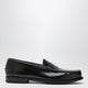 Prada Black Brushed Leather Loafers