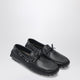 Prada Black Leather Loafers With Strap