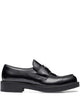 Prada Chocolate Brushed-Leather Loafers