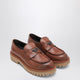 Prada Ebony Leather Loafers