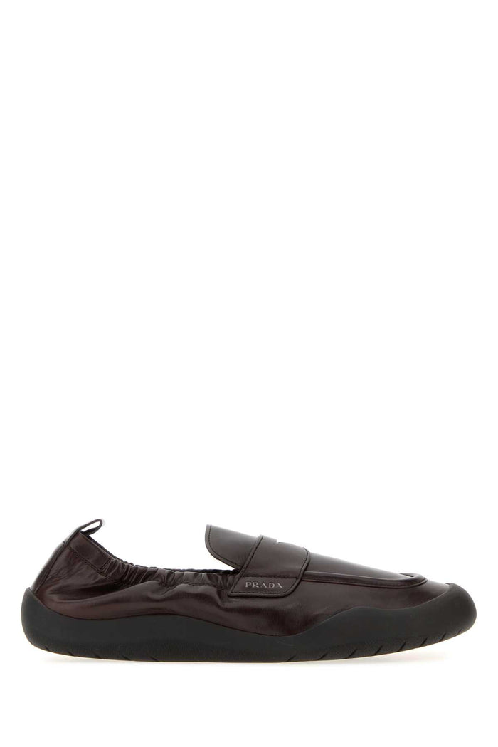 Prada Dark Brown Leather Speedrock Loafers