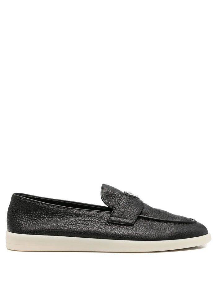 Prada Grained Leather Loafers