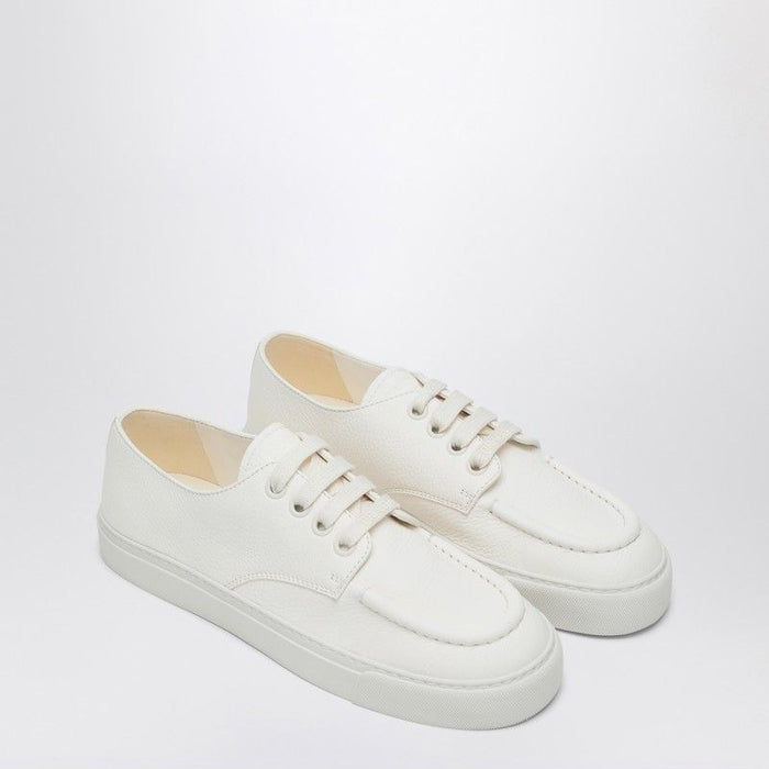 Prada Sneakers Ivory In Hammered Leather