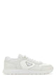 Prada White Leather And Fabric Sneakers